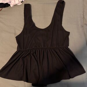 Black crop top, size large.